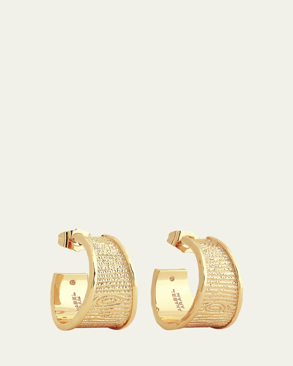 Enchanted Forest Bark Hoop Earrings